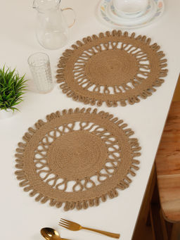 HOSTA HOMES - Natural Jute Hand Weaved Reversible Table Place Mats