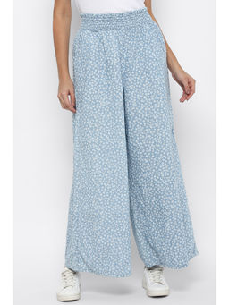 American Eagle - Women Blue Smocked Wide Leg Pants