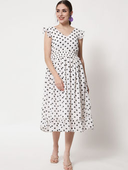 Trend Arrest - White Polka Dot Dress