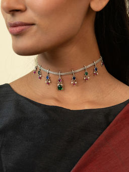 Shaya by CaratLane - Feeling Porlu Oxidised Choker In 925 Silver