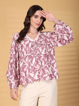Gipsy - Purple Printed Rayon Top