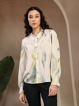 Gipsy - Green Printed Rayon Top