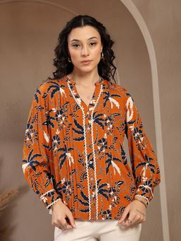 Gipsy - Orange Printed Rayon Top