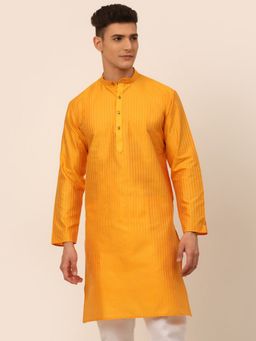 Jompers - Men Mustard Embroidered Design Kurta