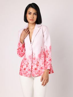 BLANC9 - Pink Blazer with Floral Border