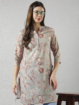 CRIMSOUNE CLUB - Womens Green Floral Print Top