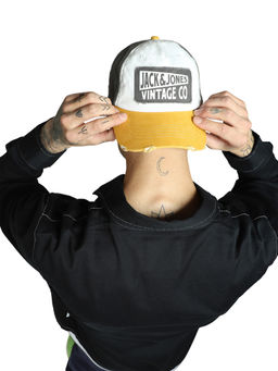 Jack & Jones - Yellow &amp; Grey Logo Printed Cap