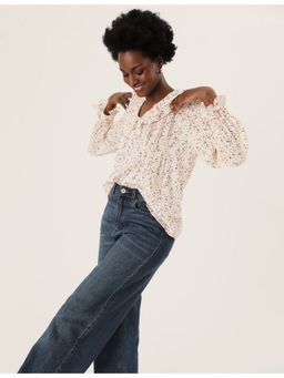 Marks & Spencer - Pure Cotton Floral Regular Fit Top