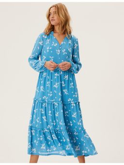 Marks & Spencer - Floral V-neck Midi Tiered Dress