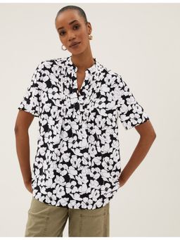 Marks & Spencer - Black V-neck Short Sleeve Top