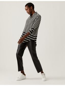 Marks & Spencer - Striped Collared Longline Long Sleeve Shirt