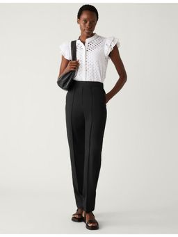 Marks & Spencer - Pure Poly Plain Regular Black Fit Trouser