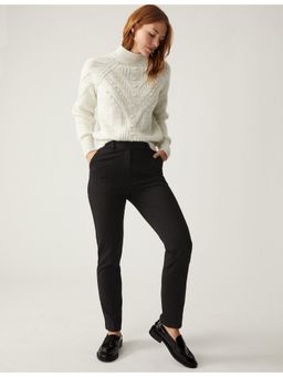 Marks & Spencer - Pin Dot Slim Fit Straight Grazer Trouser