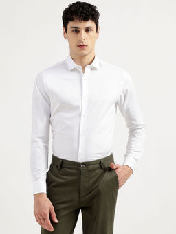 United Colors of Benetton - White Slim Fit Semi-cutaway Striped Shirt