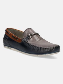 Bugatti - Mens Blue- Grey Casual Loafers