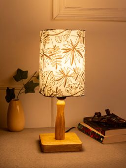 Green Girgit - Wooden Mini Curve Lamp with Multi-Color Acacia Floral Lamp Shade