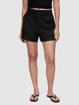 GAP - Women Black Cotton Blend Shorts
