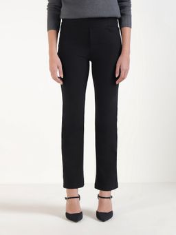 Xpose - Women Black Relaxed Straight Leg Jeggings