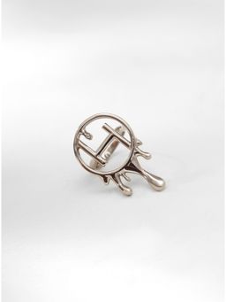 Outhouse - Drip Oh Cocktail Ring In Silver Finish