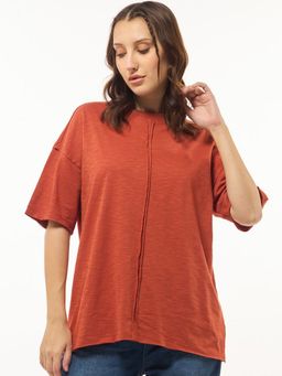 Bewakoof - Women's Orange Oversized T-shirt