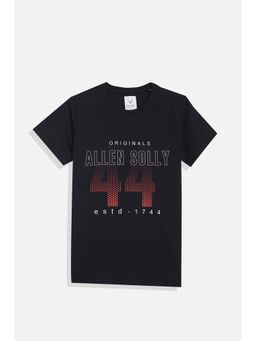 Allen Solly - Boys Black Regular Fit Graphic Print Crew Neck T-Shirt