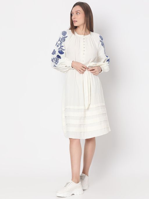 green emerald velvet dress VERO MODA Black Embroidered Cotton Dress