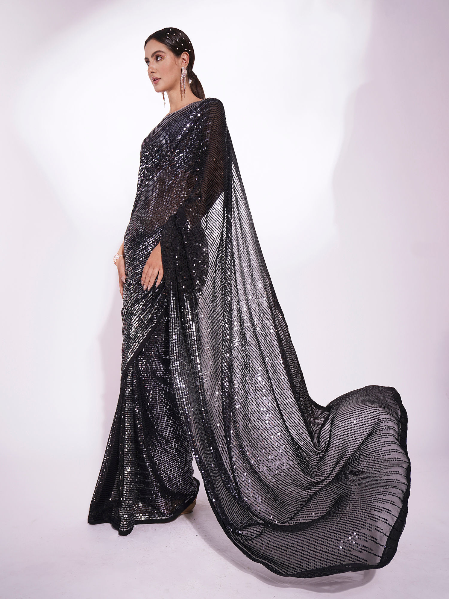silver party wear blouse