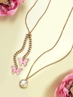 Zaveri Pearls - Set of 2 Gold Tone Contemporary Chains-ZPFK15103