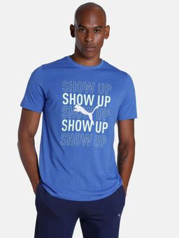 Puma - Performance Running Graphic Mens Blue T-shirt