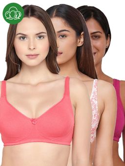 Inner Sense - Organic Cotton Antimicrobial Seamless Side Support Bra (Pack of 3)