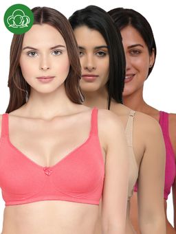 Inner Sense - Organic Cotton Antimicrobial Seamless Side Support Bra (Pack of 3)