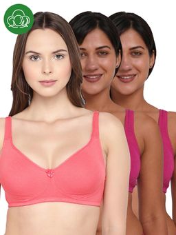 Inner Sense - Organic Cotton Antimicrobial Seamless Side Support Bra (Pack of 3)