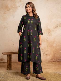 Anurang - Women's Pure Cotton A-Line Kurta Palazzo Set