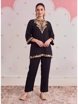Lakshita - Arzoo Ebony Black Embroidered Co-Ord Set