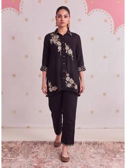 Lakshita - Arohi Sable Black Embroidered Co-Ord Set