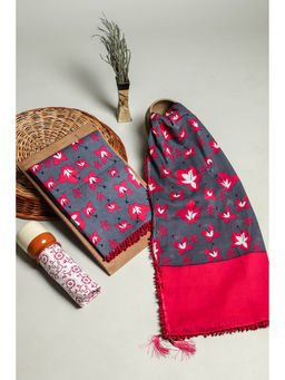 KISHORI - Womens Cotton Unstitched Salwar Suit Dress Material Set-Grey (Set of 3)