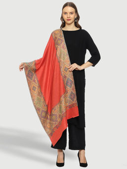 SWI STYLISH - Womens Melange Kani Peach Wool Stole