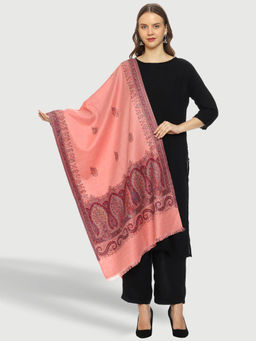 SWI STYLISH - Womens Melange Kani Peach Wool Stole