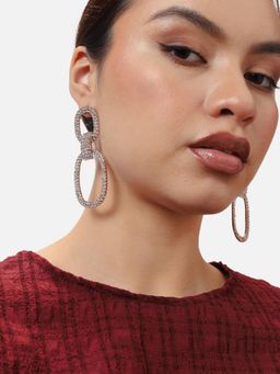 Sohi - Gold Plated Party Designer Stone Silver Drop Earrings for Women