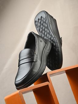 EGOSS - Black Casual Slip-On Loafers