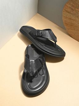 EGOSS - Black Leather Sandals