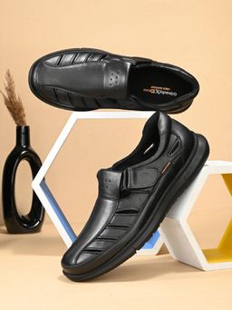 EGOSS - Black Casual Velcro Sandals