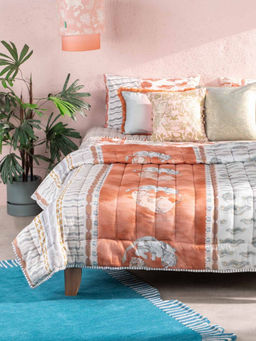 Freedom Tree - Multi-Color Dance Of The Yalis Digitally Printed Cotton Cambric Quilt
