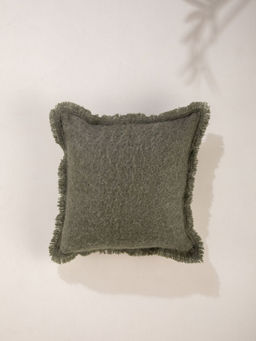 Freedom Tree - Kufri Forest Sage Green Woven Wool Cushion Cover (18 x 18 Inches)