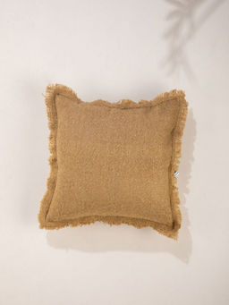 Freedom Tree - Kufri Brown Woven Wool Acrylic Nylon Cushion Cover (18 x 18 Inches)