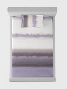 SANSAAR A D'DECOR BRAND LIVE CONSCIOUSLY - Haze Heather Purple Bedsheet with 1 Pillow Cover (Single)