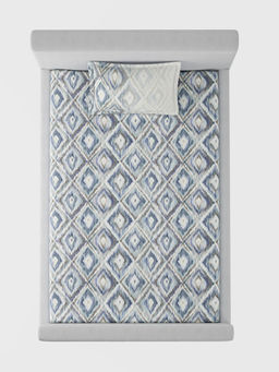SANSAAR A D'DECOR BRAND LIVE CONSCIOUSLY - Elmas Petrol Blue Bedsheet with 1 Pillow Cover (Single)