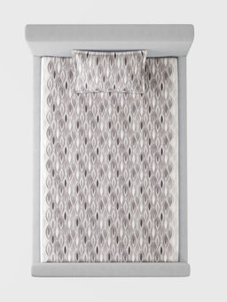 SANSAAR A D'DECOR BRAND LIVE CONSCIOUSLY - Ripple Alloy Grey Bedsheet with 1 Pillow Cover (Single)