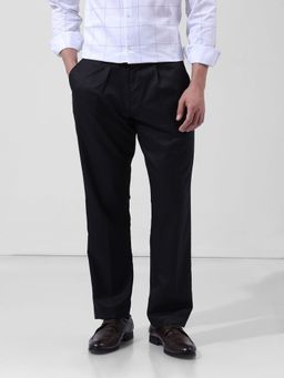 The Indian Garage Co - Black Men's Regular Fit Mid-Rise Trouser