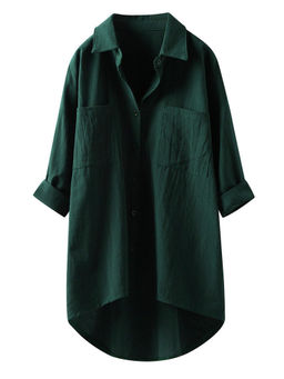 Outzidr - Green Oversized Longline Shirt